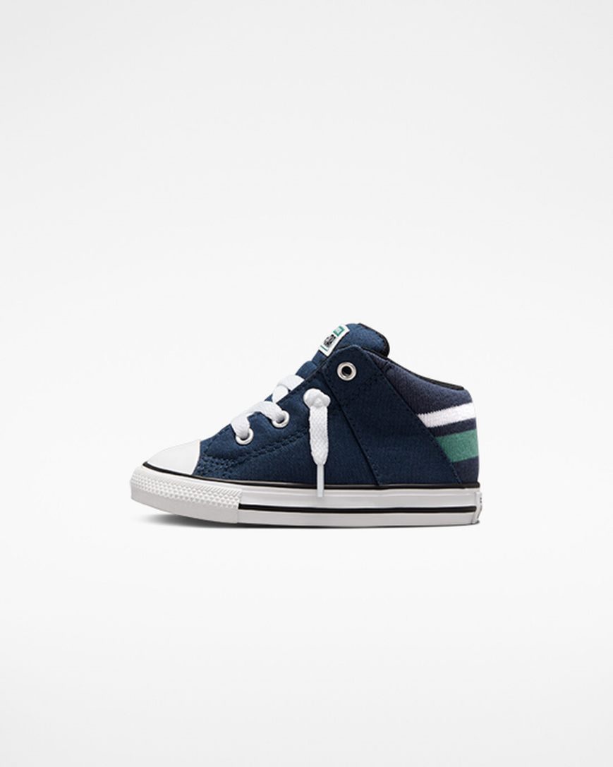 Tenis Converse Chuck Taylor All Star Axel Varsity Cano Alto Menina Azul Marinho Branco | PT F0T38P5